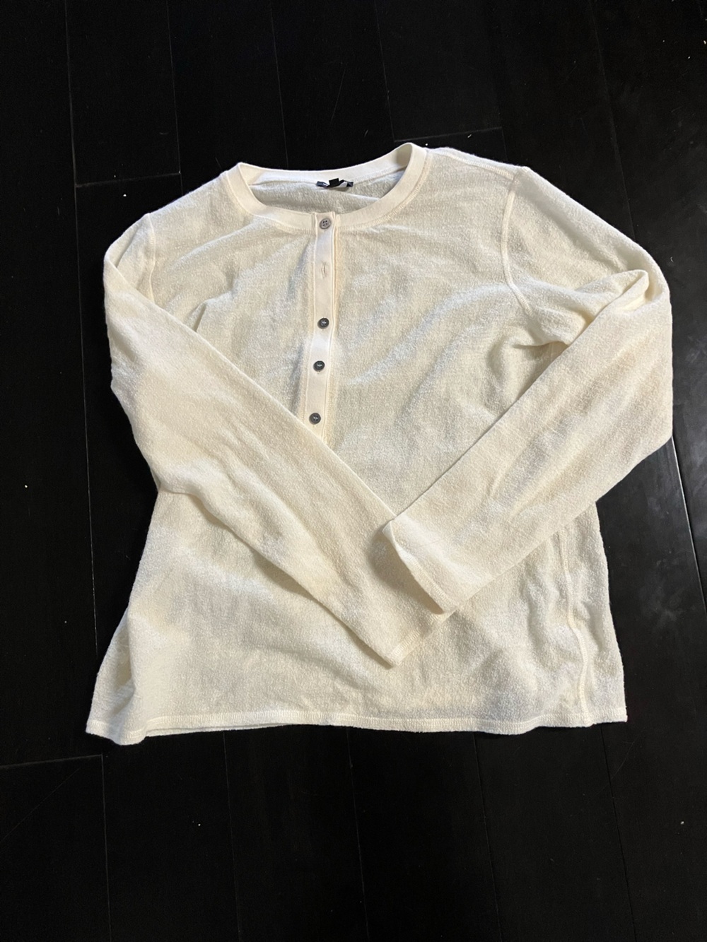 Worth Cream Henley-Style Crewneck Sweater